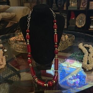 Elegant Red Beaded Necklace